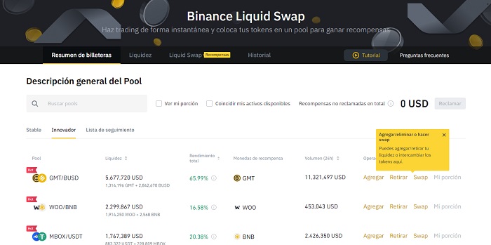 Liquid Swap Binance Trading