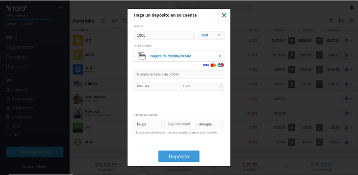 deposito etoro
