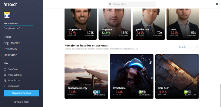 seccion portafolios etoro
