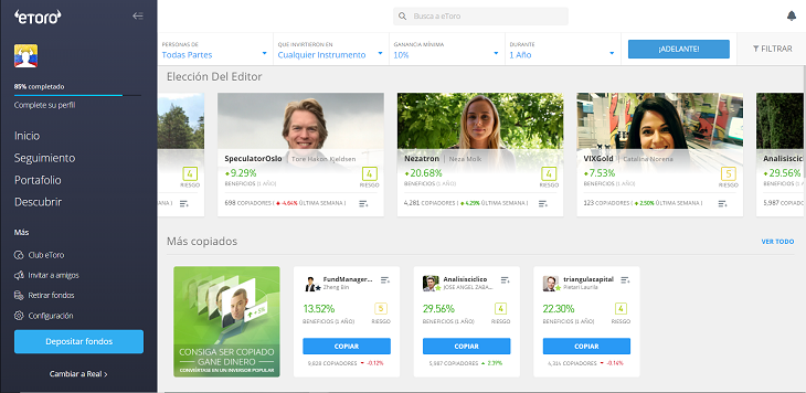 seccion principal copytrader