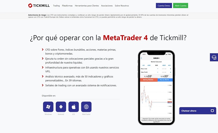 MT4 MetaTrader 4 Tickmill como funciona