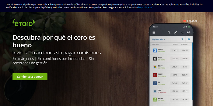 cero comisiones eToro