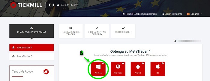 mt4 Tickmill descargar en windows