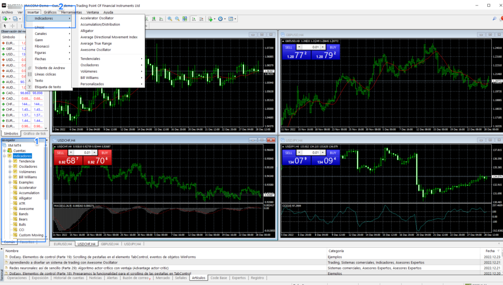 XM MetaTrader descargar indicadores