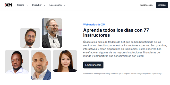 webinarios de XM