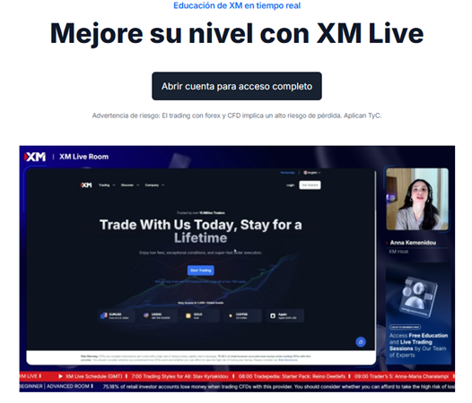 xm live educacion trading